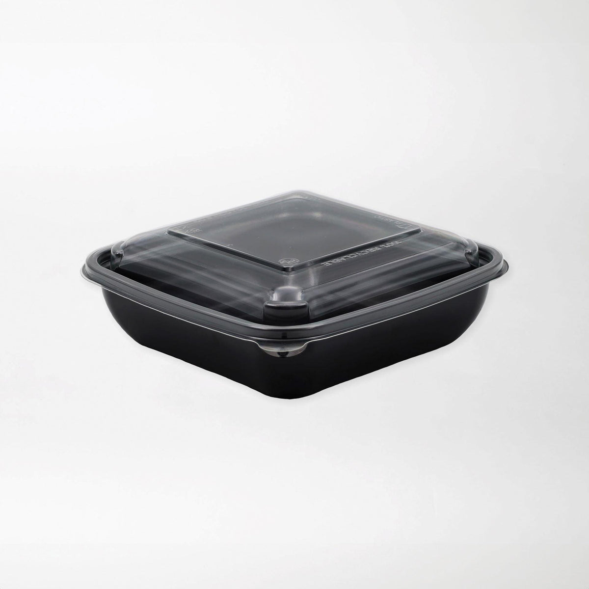 Neliskanttisen rasian kansi läpinäkyvä 500-750ml rPET (160x160mm) - Kuatro