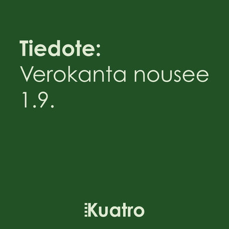 Tiedote: Verokanta nousee 1.9.