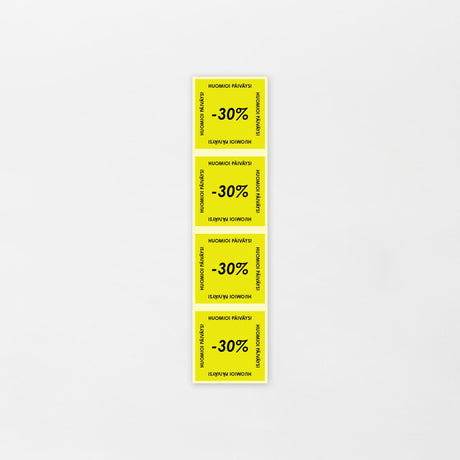 Aletarra -30% 25x25mm keltainen (1000kpl/rll)
