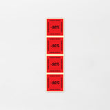 Aletarra -50% 25x25mm punainen (1000kpl/rll)