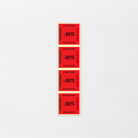 Aletarra -50% 25x25mm punainen (1000kpl/rll)