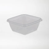 Dishy neliskanttisen rasian pohja kirkas 375ml rPET (125x125x52mm) - Kuatro