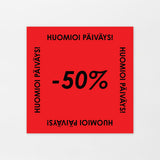 Aletarra -50% 25x25mm punainen (1000kpl/rll)