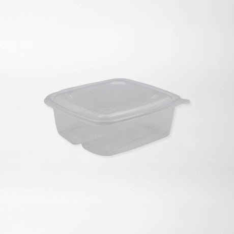 Hotty neliskanttinen saranakansirasia 3-lokeroinen kirkas 1200ml PP-muovi - Kuatro