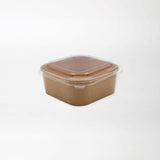 Neliskanttisen kartonkikulhon kansi 1000-1200ml PET-muovi - Kuatro