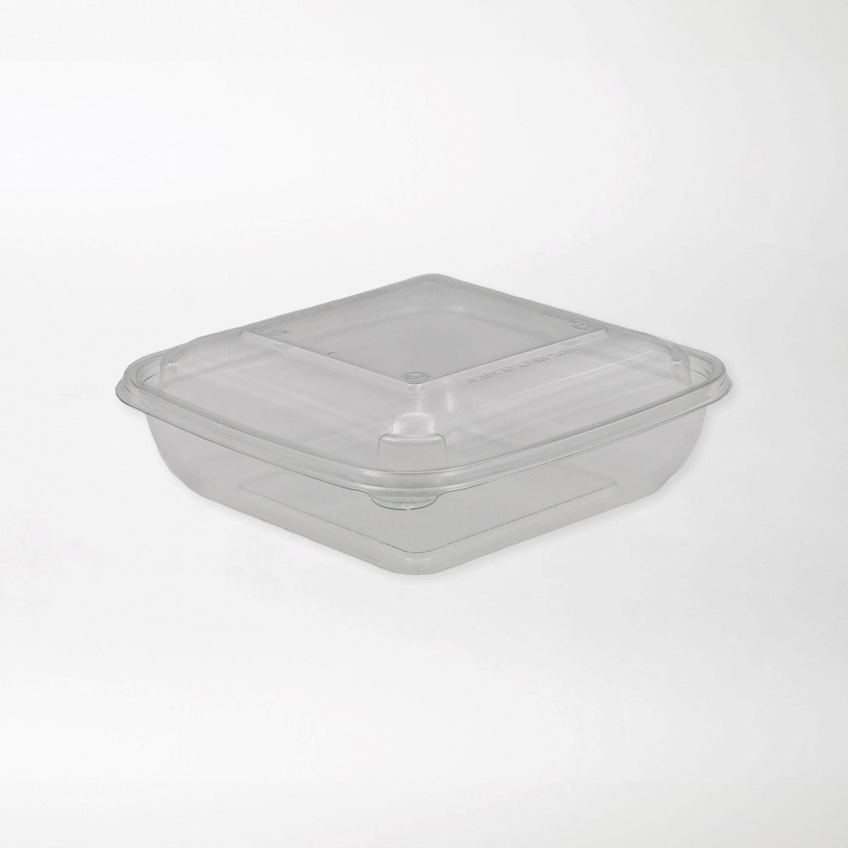 Neliskanttisen rasian kansi läpinäkyvä 500-750ml rPET (160x160mm) - Kuatro