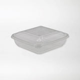 Neliskanttisen rasian kansi läpinäkyvä 500-750ml rPET (160x160mm) - Kuatro