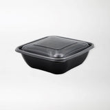 Neliskanttisen rasian pohja musta 1000ml rPET (190x190x56mm) - Kuatro