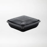 Neliskanttisen rasian kansi läpinäkyvä 500-750ml rPET (160x160mm) - Kuatro