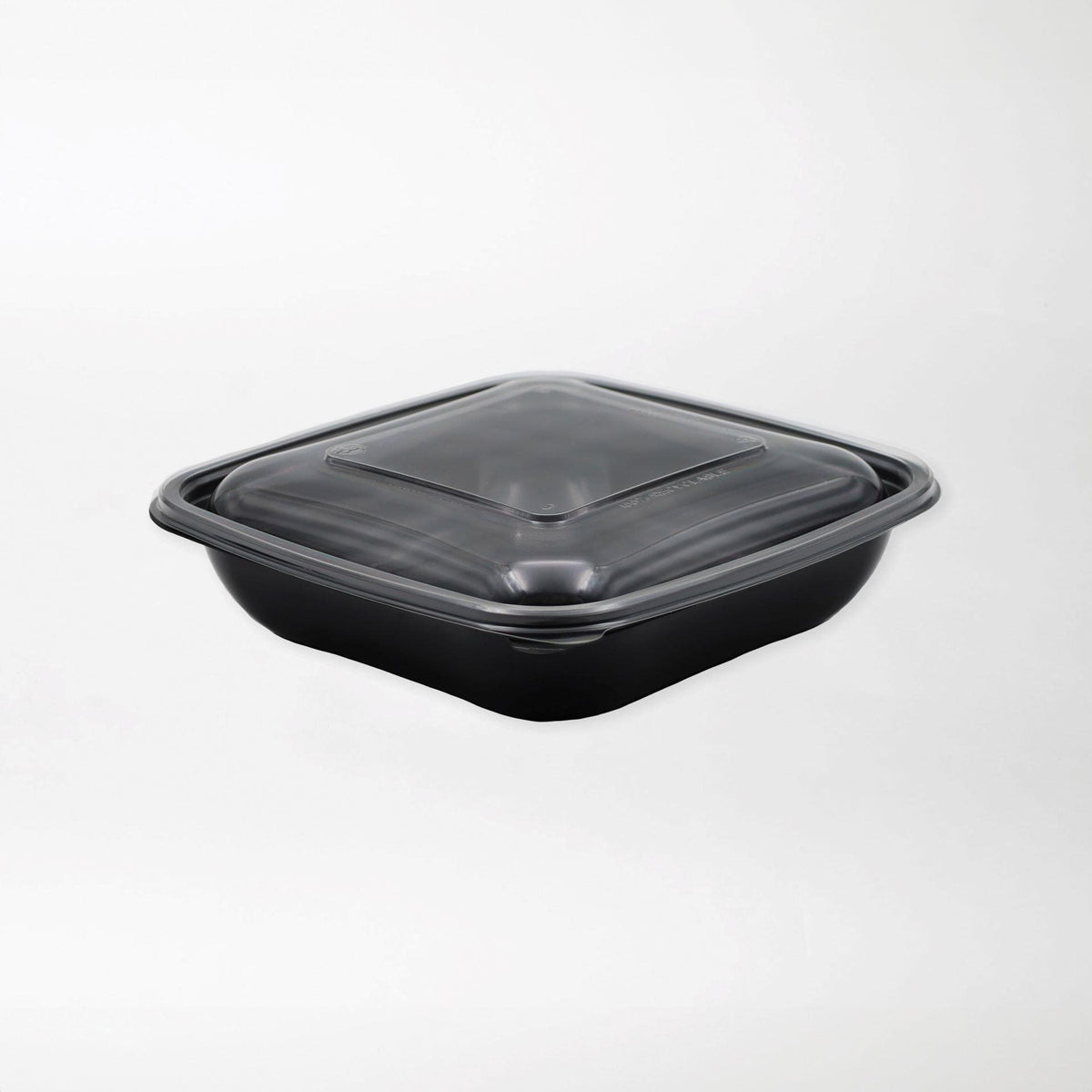 Neliskanttisen rasian pohja musta 750ml rPET (190x190x45mm) - Kuatro