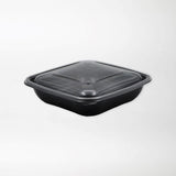 Neliskanttisen rasian pohja musta 750ml rPET (190x190x45mm) - Kuatro